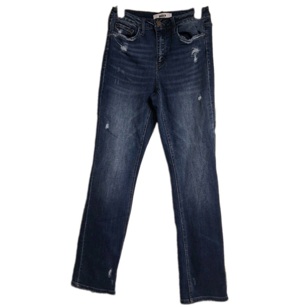 Women's Mica Los Angeles Destructed Straight Jeans Size 27 - 31.5" Inseam